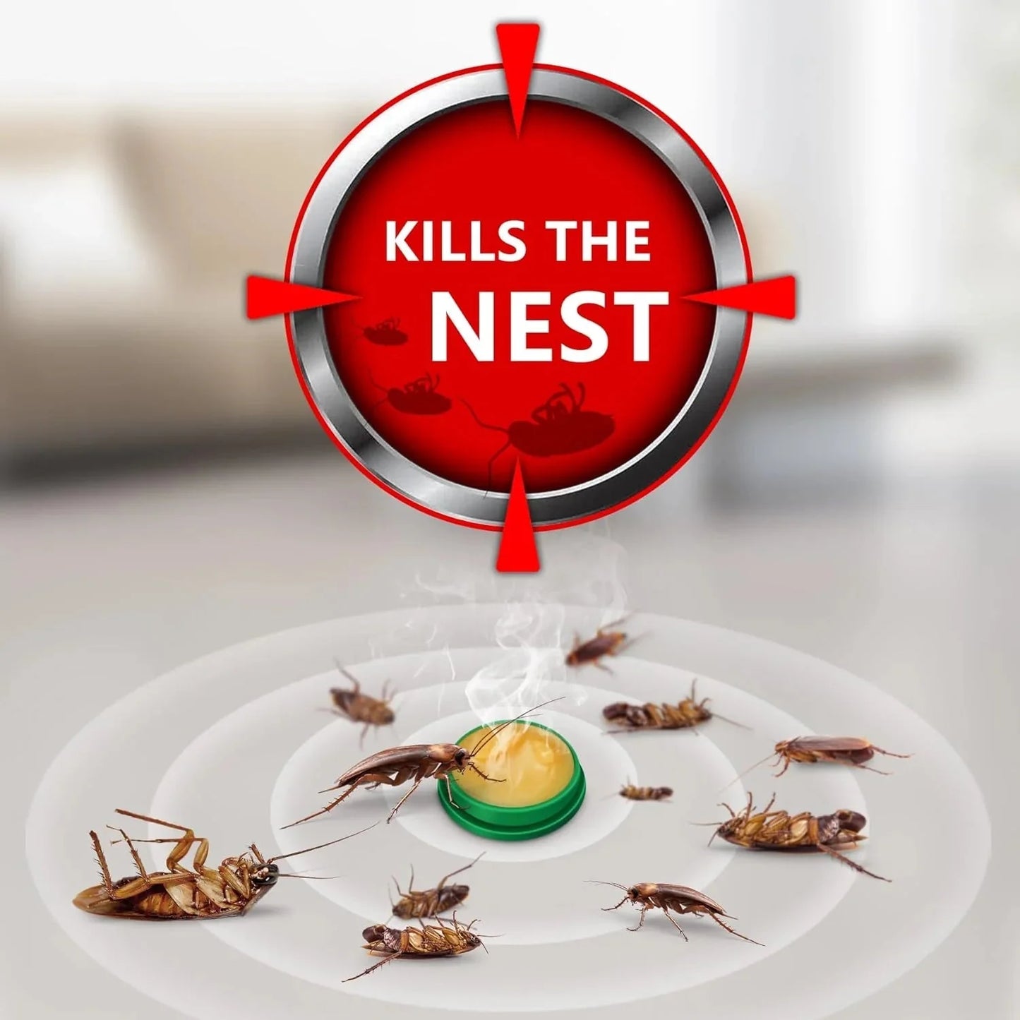 RoachShield Natural Gel – Safe & Powerful Cockroach Killer for Kitchens, Bathrooms & Cabinets ( 24 Pcs )