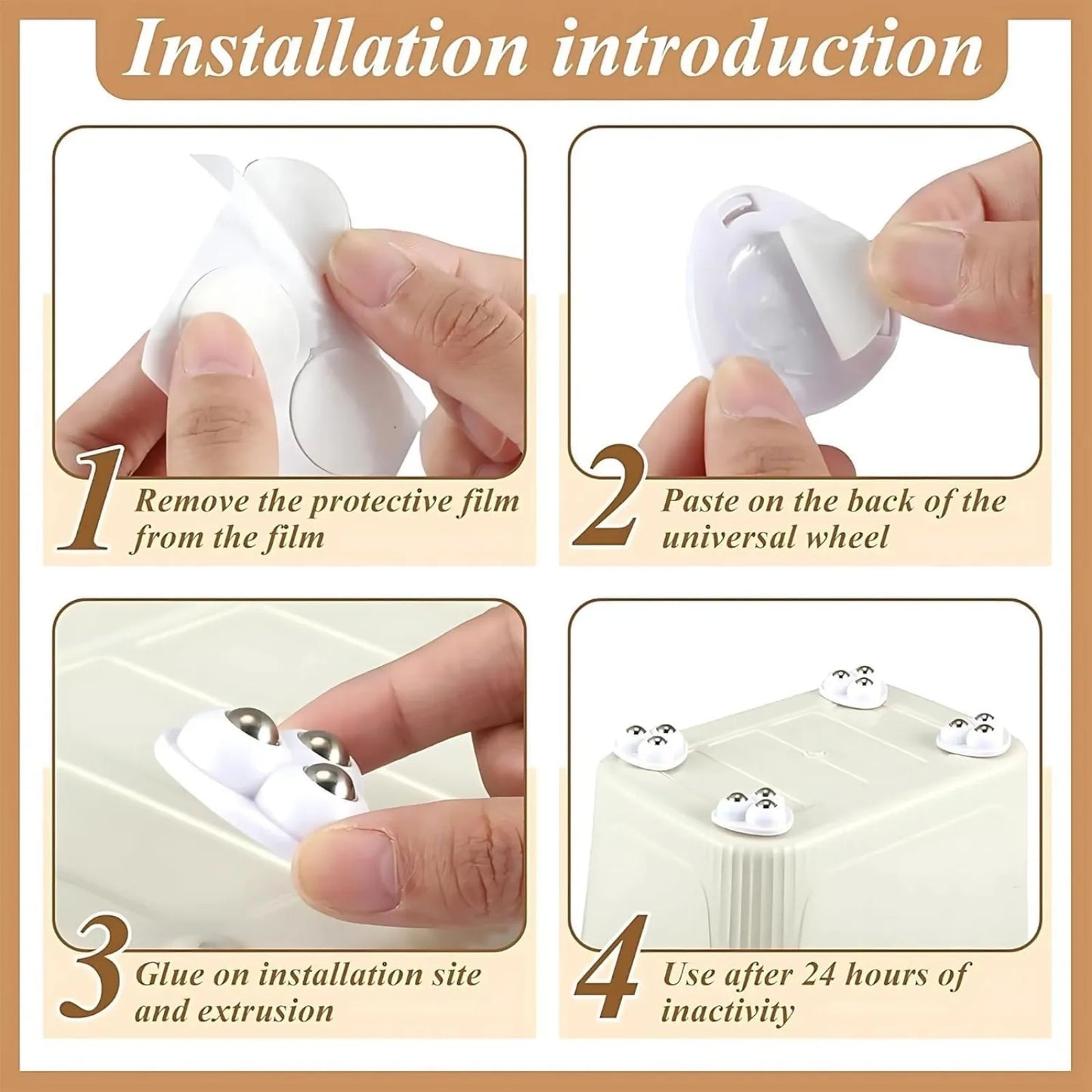 Blinkaroo's Heavy Duty Rotating 3 Steel Balls Moving Wheels ( Furniture Mover Wheels )