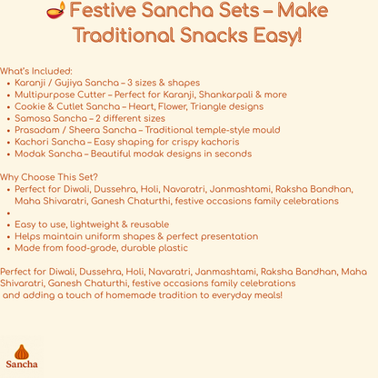 Festive Sancha Sets : Make Traditional Sweets and Snacks Easy! ( Set of 13 )