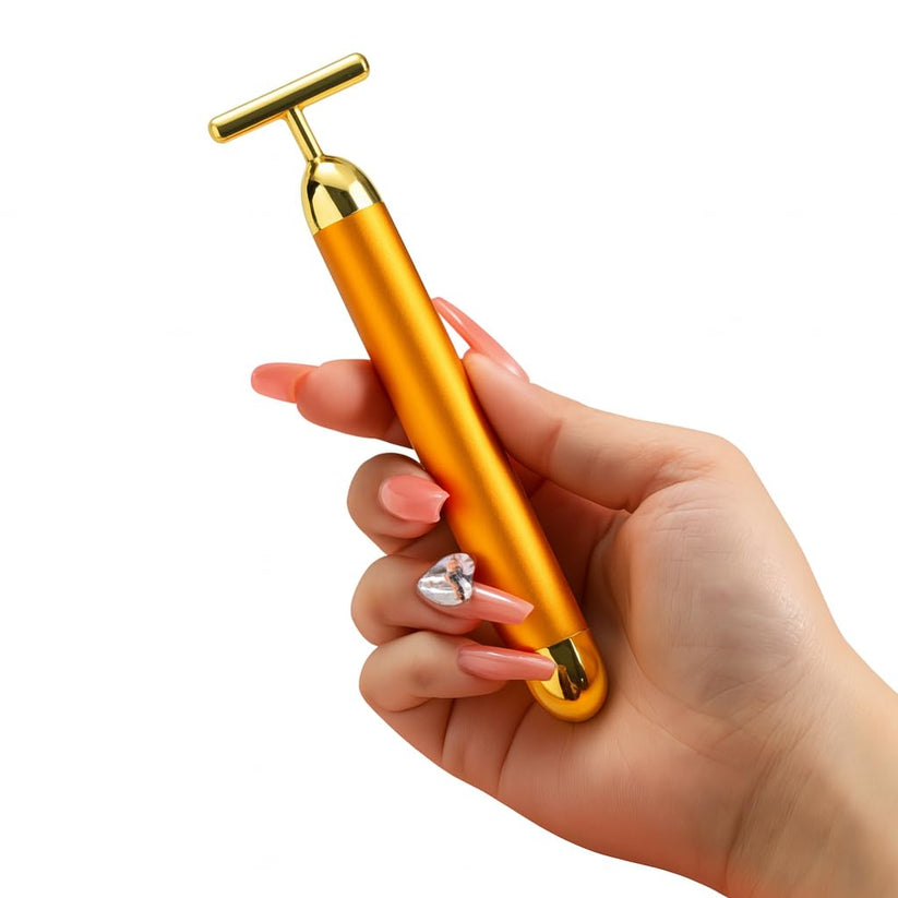 24K Gold Energy Beauty Bar Electric Facial Massage Roller