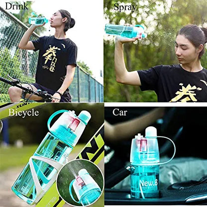 2 In 1 Drink & Mist Water Bottle – Spray Mist Sports Water Bottle for Gym, Running & Outdoor