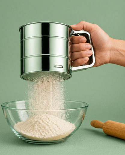 Stainless Steel Flour Sifter With Handle (Atta Chalni)