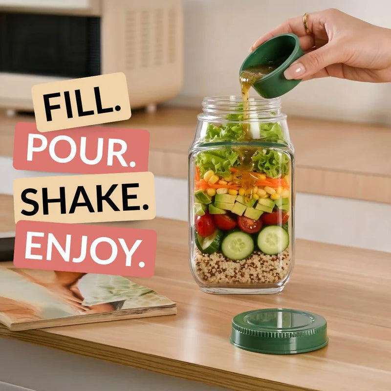 Portable Salad 2 in 1 Jar And Bowl With Cup 1200ml